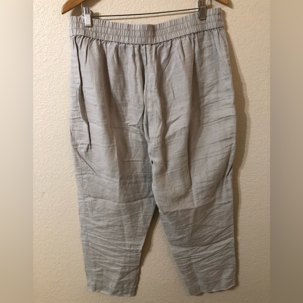 Eileen Fisher Organic Linen Pants in Light Gray - Size Medium - Picture 4 of 7